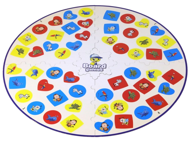 Ricerca di motivi sul colorato tabellone di gioco