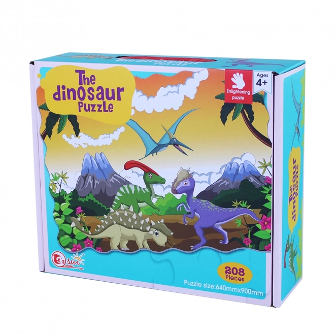 Puzzle Dinosauri 208 Pezzi 90x64 cm