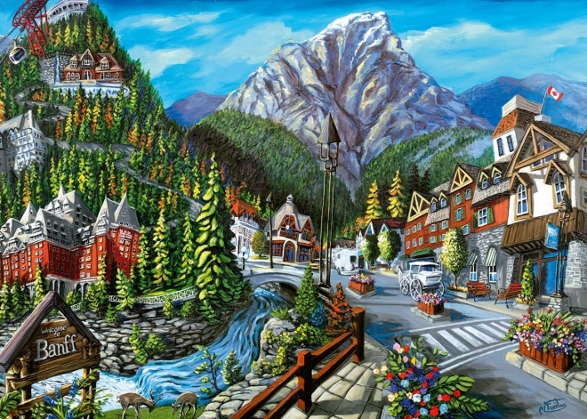 Puzzle Ravensburger Benvenuti a Banff 1000 pezzi