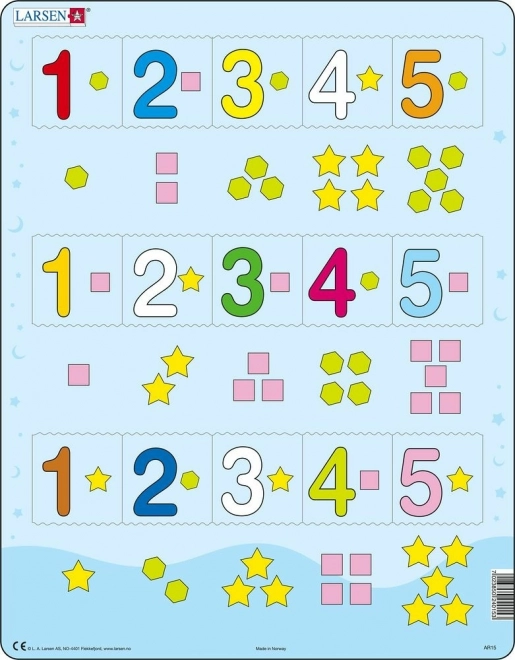 Puzzle educativo sul conteggio fino a cinque