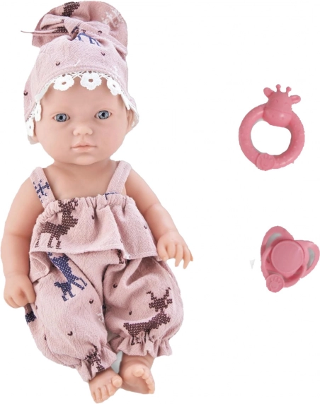 Bambola bebè 25 cm con accessori