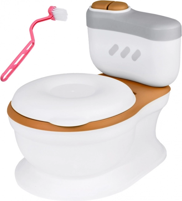 Vasino interattivo – toilette per bambini con dispenser di salviette e suono di scarico – Marrone
