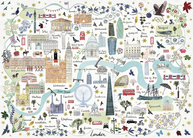 Puzzle Mappa di Londra 1000 pezzi