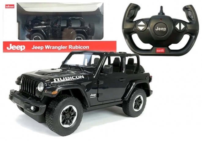 Auto telecomandata Jeep Wrangler Rubicon nero in scala 1:14