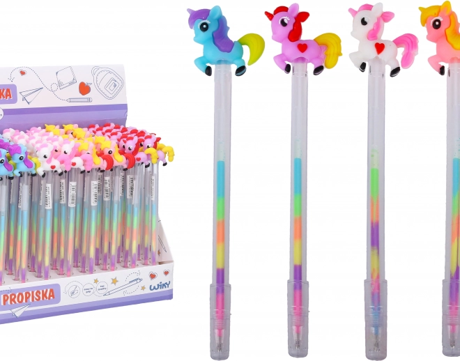 Penna gel decorata con unicorno