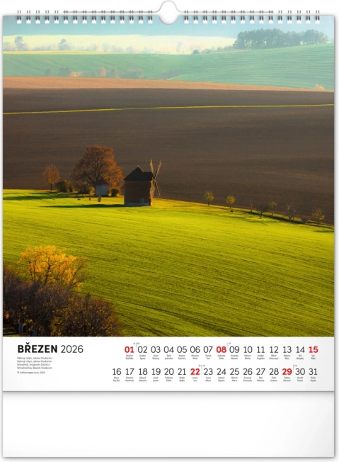 Calendario da parete Passeggiate nel paesaggio moravo 2026