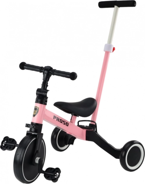 Triciclo con manico rosa