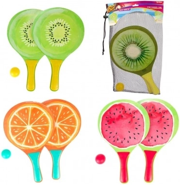 Set da tennis da spiaggia Frutta in legno 38 cm