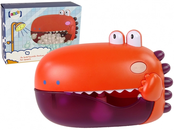 Giocattolo da bagno per bambini Dino – generatore di bolle rosso a batteria