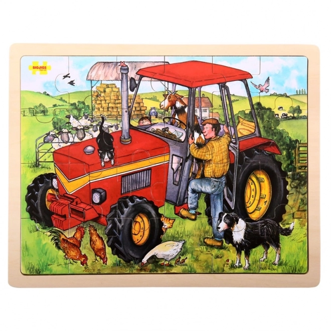 Puzzle di Legno Trattore di Bigjigs Toys