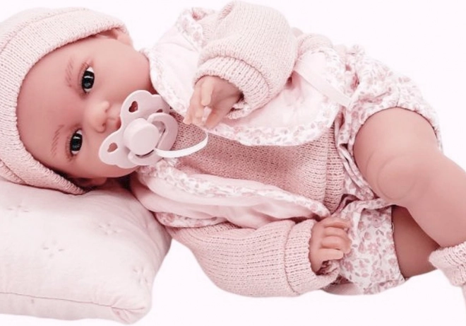 bambola realistica neonato con funzione di movimento e corpo in tessuto morbido 34 cm
