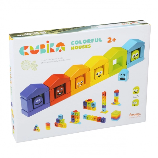 Cubika casette colorate - set da costruzione in legno 30 pezzi