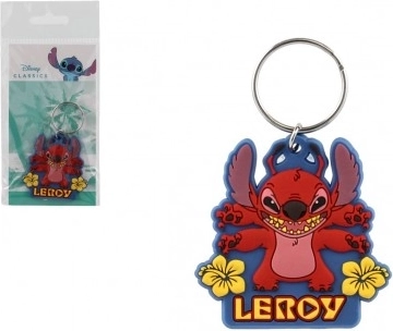 Portachiavi Lilo & Stitch rosso in gomma