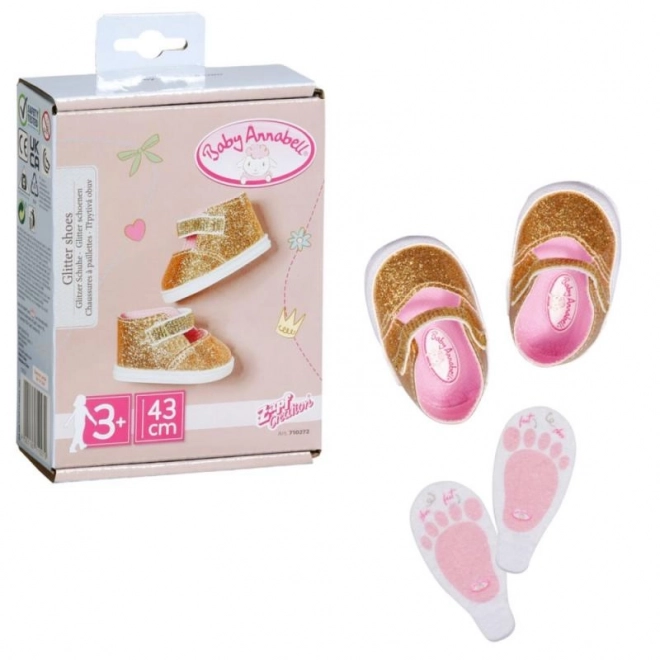 Scarpine dorate con solette per Baby Annabell