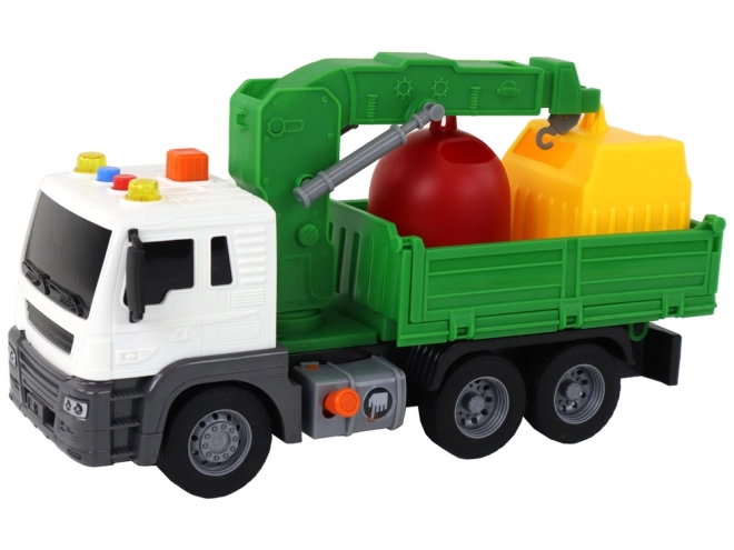 Camion Pompieri Verde con Gru a Frizione 1:16