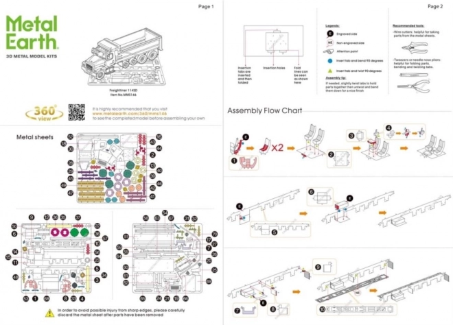 Puzzle 3D Metal Earth camion Freightliner 114SD