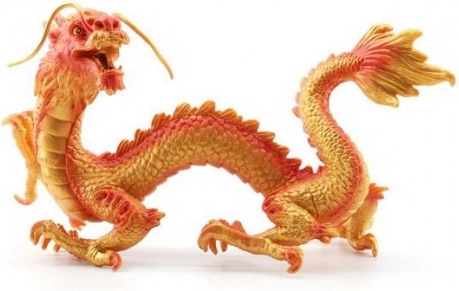 Statuetta Drago d'Oro Cinese 15,5 cm