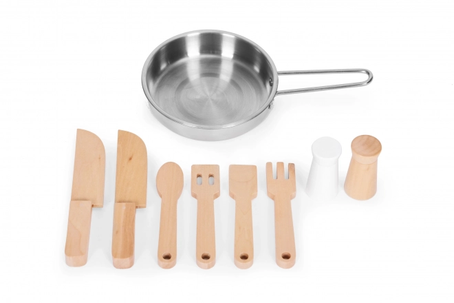 Cucina in legno per bambini stile retrò con accessori ECOTOYS