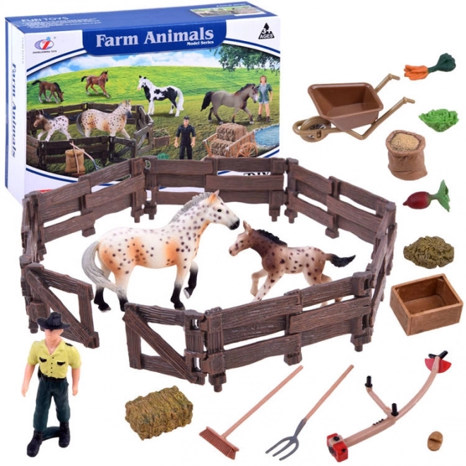 Set di figurine animali Cavalli fattoria – D