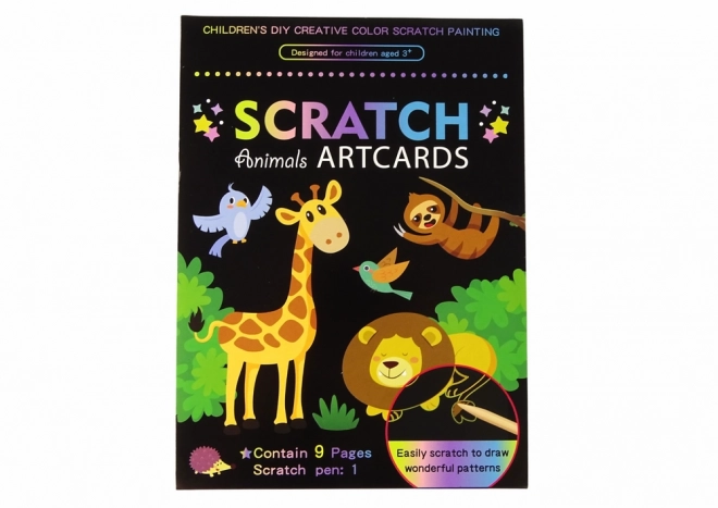 Libri da colorare da grattare per bambini Animali allo zoo