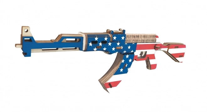 Puzzle 3D in legno Fucile d’assalto AK47 bandiera Americana