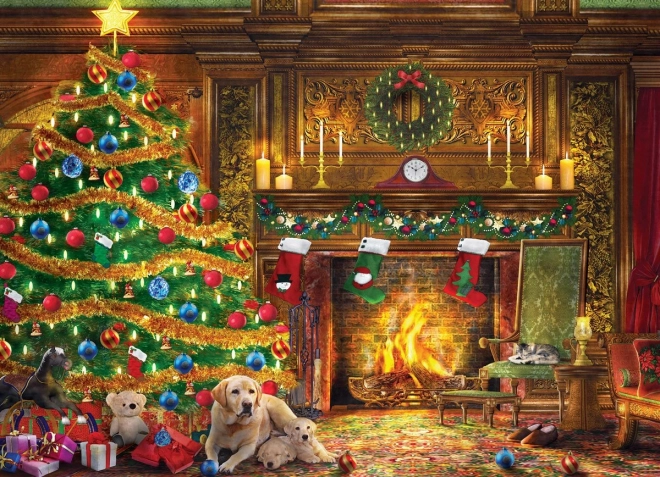 Puzzle Labradori albero di natale 1000 pezzi