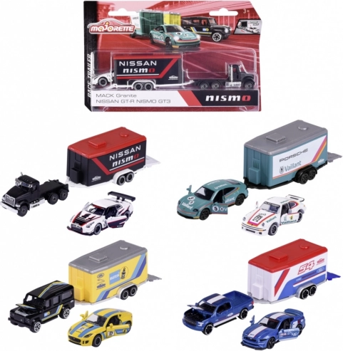 Majorette auto con rimorchio – modello in metallo con parti mobili