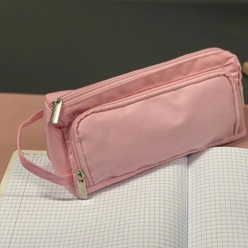 Astuccio scolastico rosa a doppio scomparto Maaleo