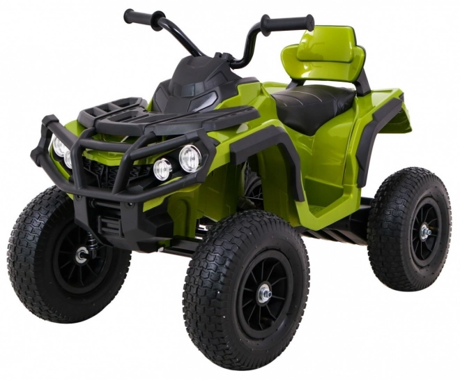 Quadriciclo ATV per bambini a batteria Air Quad Verde + ruote gonfiabili + radio MP3 + avvio lento