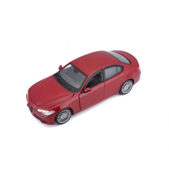 alfa romeo giulia modello scala 1:24 in metallo rosso metallizzato