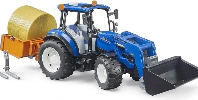 Trattore Bruder New Holland T5.120 con caricatore frontale e cassone