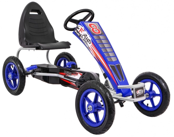 Go-kart Full Ahead AIR con pedali per bambini 3+ Blu + Regolazione sedile + Ruote gonfiabili + Freno a mano