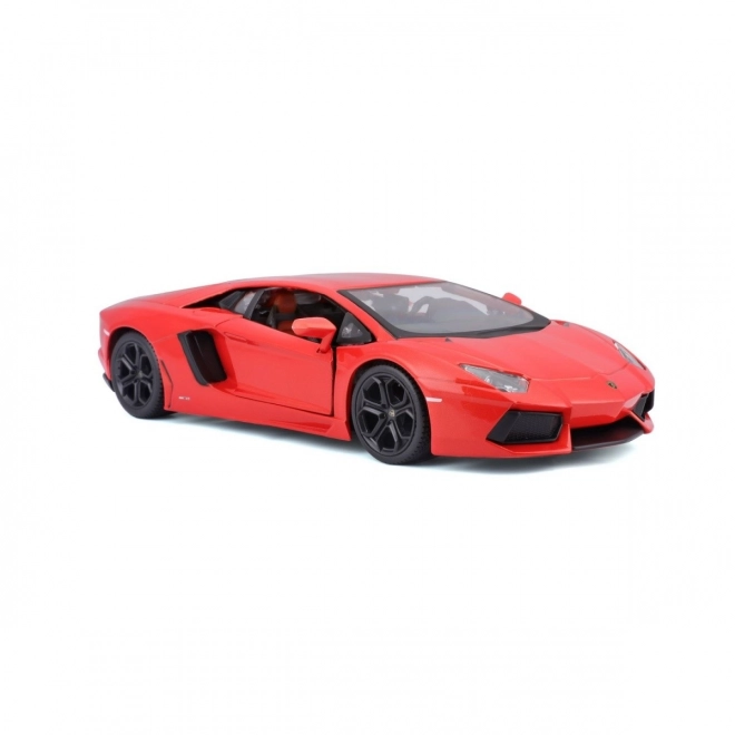 Lamborghini Aventador Coupé in metallo arancione-rosso scala 1:24