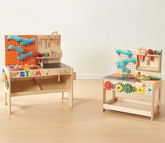 Officina in legno XXL Montessori STEM con strumenti MASTERKIDZ