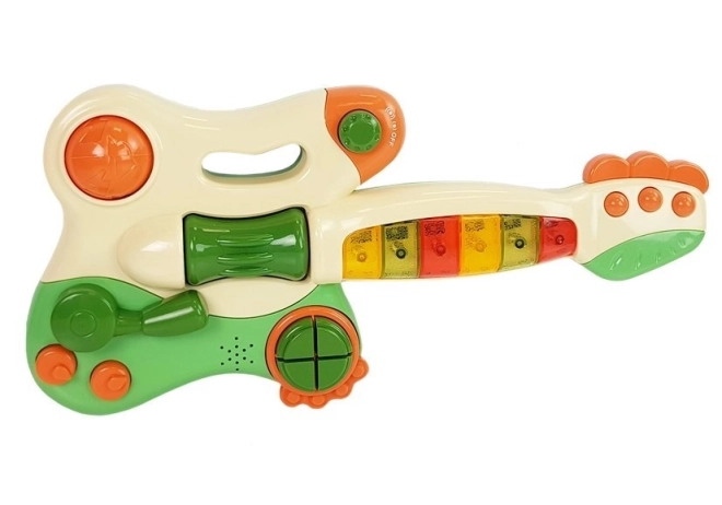 Chitarra Pianola Interattiva per Bambini Suono e Luci Verde