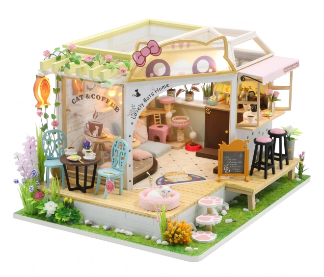 Miniatura Casetta Caffè dei Gatti con Giardino