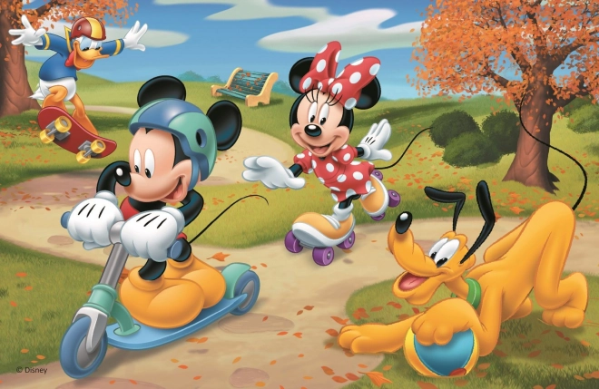 Puzzle Mickey Mouse pattinaggio al parco 54 pezzi