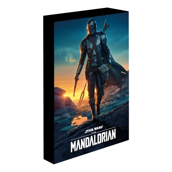 quadro luminoso LED con motivo Mandalorian 30x40 cm