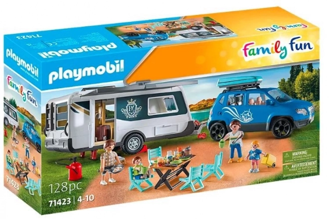 Set figure Family Fun con auto e roulotte