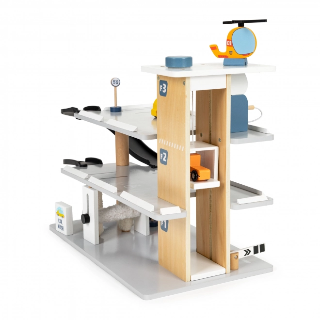 Garage in legno con ascensore e macchinine ECOTOYS