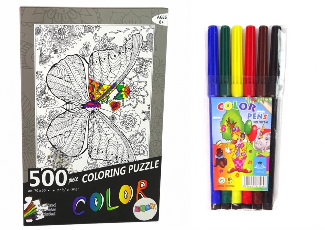 Puzzle da Colorare 500 Pezzi Farfalla