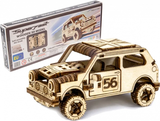 Puzzle 3D in Legno - Modello Auto da Rally