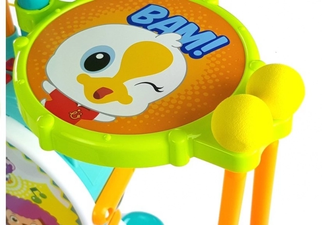 Batteria Musicale Colorata per Bambini con Sgabello