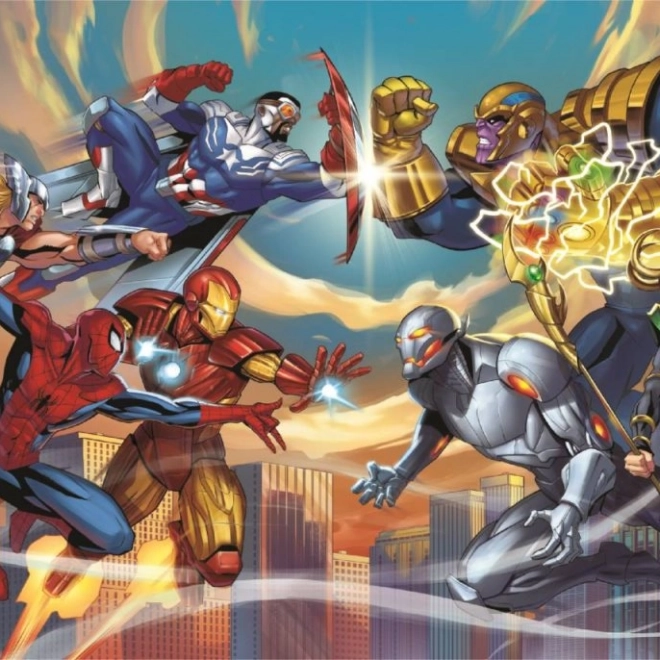 Puzzle panoramico Marvel: Eroi vs. cattivi 1000 pezzi