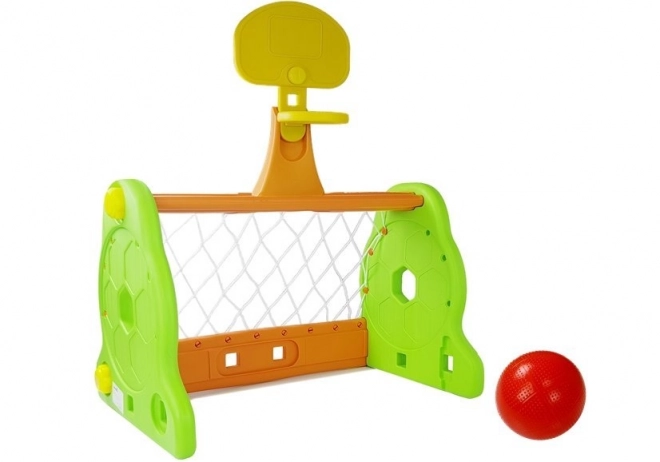 Porta da Calcio e Canestro da Basket per Bambini Verde Arancione