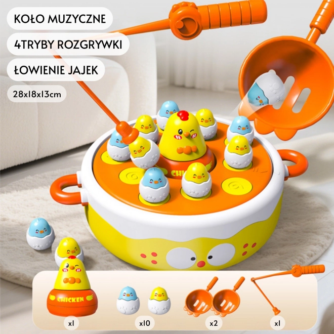 Gioco Interattivo di Cattura Pulcini 2 in 1 con Catapulta Woopie