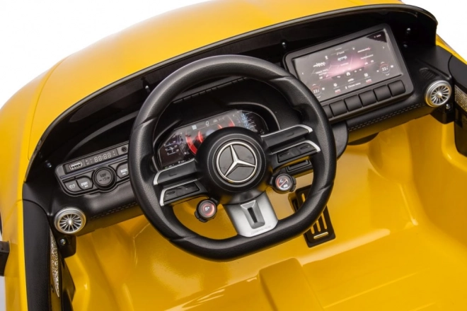 Auto a batteria Mercedes AMG SL63 giallo verniciato