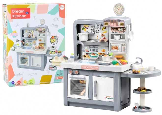 Cucina Dei Sogni Per Bambini Luci Suoni Vapore Con Accessori Grigia