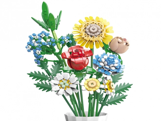 Kit tecnico di costruzione Fiori dei prati con vaso 618 pezzi