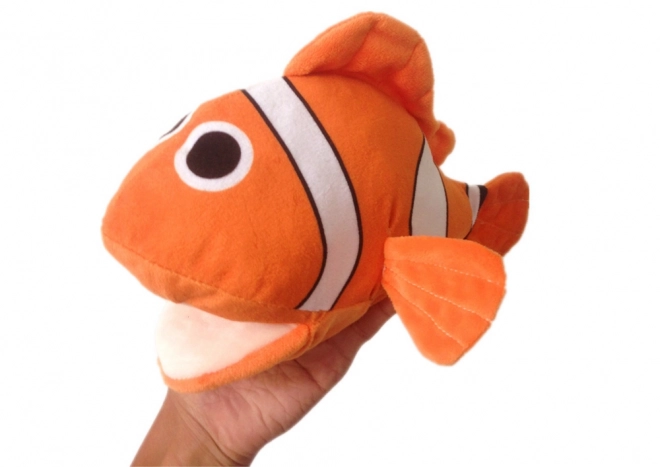 Pupazzo Animale Clownfish Arancione Burattino 25 cm